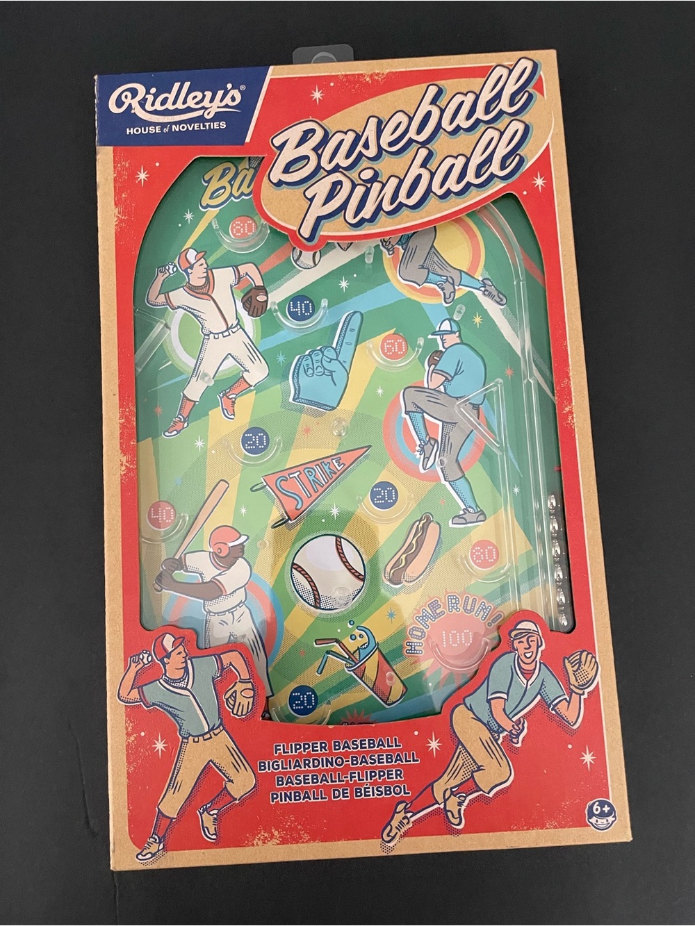 Vintage style Ridley’s House of Novelties Baseball Pinball handheld game